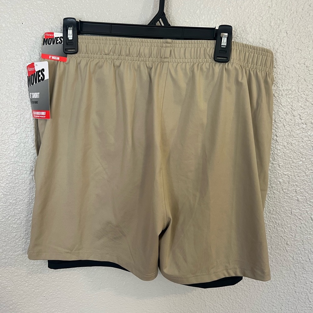 Hanes Men's Athletic Shorts in Tan